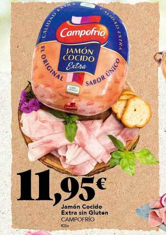 Gadis Jamón cocido extra sin gluten campofrío oferta