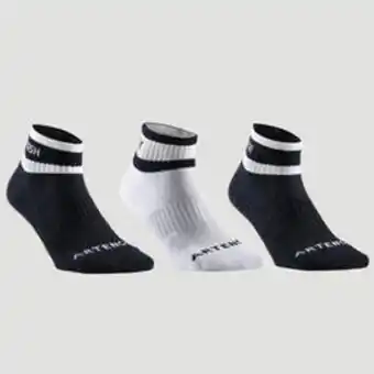 Decathlon Calcetines media caña de tenis pack de 3 artengo rs 500 negro blanco rayas oferta