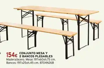Cadena88 Conjunto mesa y 2 bancos plegables oferta