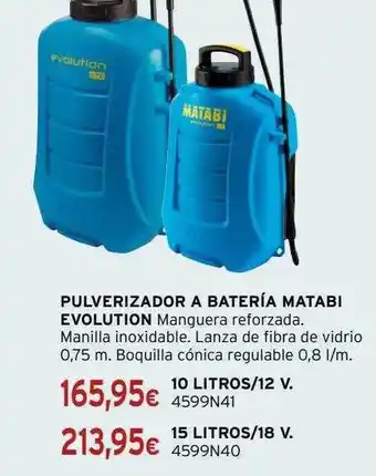 Cadena88 Pulverizador a batería matabi evolution 10 litros-12 v., 15 litros-18 v. oferta