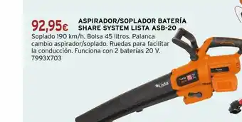 Cadena88 Aspirador-soplador batería share system lista asb-20 oferta