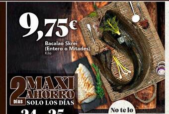 Gadis Bacalao skrei (entero o mitades) oferta