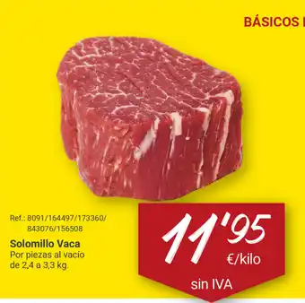 Makro Solomillo Vaca 2,4 a 3,3 kg. oferta