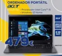 Euronics 479€ ordenador portátil acer ex215-52-procesador intel core™ i5 - windows 10 home 15.6" frank ssd bgb ram oferta