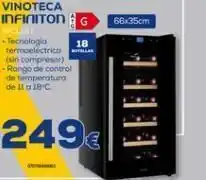 Euronics Vinoteca infinitong swclist tecnologia 18 termoeléctrica otellas (sin compresor) -rango de control de temperatura de 11 a 1 oferta