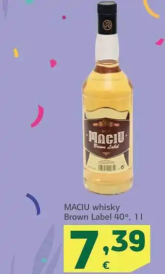 HiperDino Maciu whisky brown label 40° oferta