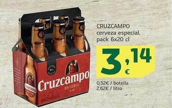 HiperDino Cruzcampo cerveza especial oferta