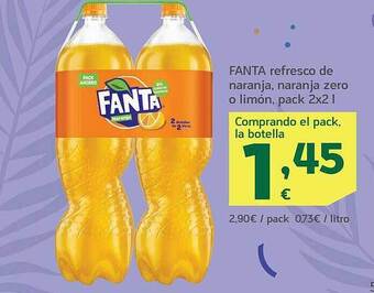 HiperDino Fanta refresco de naranja, naranja zero o limón oferta