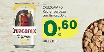 HiperDino Cruzcampo radler cerveza con limón oferta