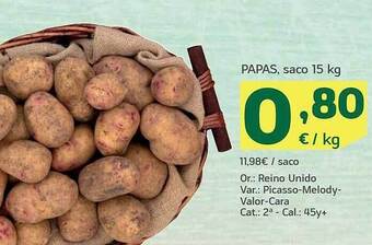 HiperDino Papas, saco 15 kg oferta