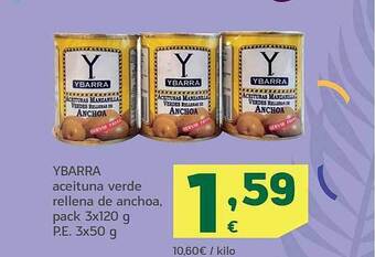 HiperDino Ybarra aceituna verde rellena de anchoa oferta