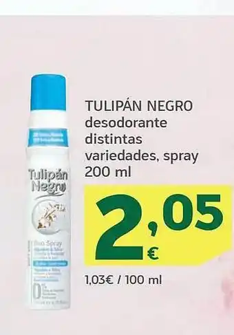 HiperDino Tulipán negro desodorante distintas oferta