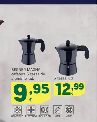 HiperDino Begner magna cafetera 3 tazas de aluminio oferta