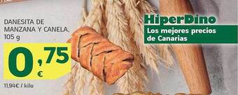 HiperDino Danesita de manzana y canela, 105 g oferta