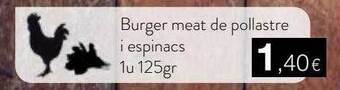 Plusfresc Burger meat de pollastre i espinacs oferta
