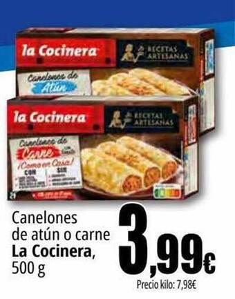 Unide Supermercados Canelones de atún o carne la cocinera oferta