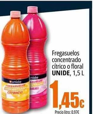 Unide Supermercados Fregasuelos concentrado cítrico o floral unide oferta