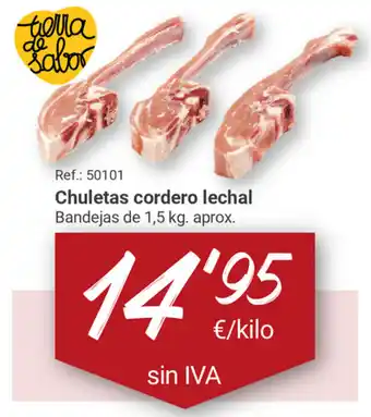Makro Chuletas cordero lechal 1,5 kg. aprox. oferta