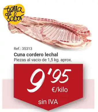 Makro Cuna cordero lechal 1,5 kg. aprox. oferta