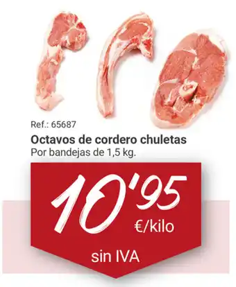 Makro Octavos de cordero chuletas 1,5 kg. oferta