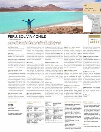 Tui Travel PLC Perú, bolivia y chile 17 días /15 noches lima, cusco, valle sagrado, machu picchu, puno, lago titicaca, isla del sol, la pa oferta