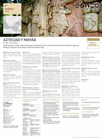 Tui Travel PLC 22 américa méxico cated m gold de méxico ocemo inco harid uma aztecas y mayas 16 días / 14 noches ciudad de méxico oferta