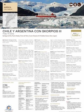 Tui Travel PLC 82 américa chile y argentina oceano pacifico oceano chile y argentina con skorpios iii 17 días / 14 noches santiago de oferta