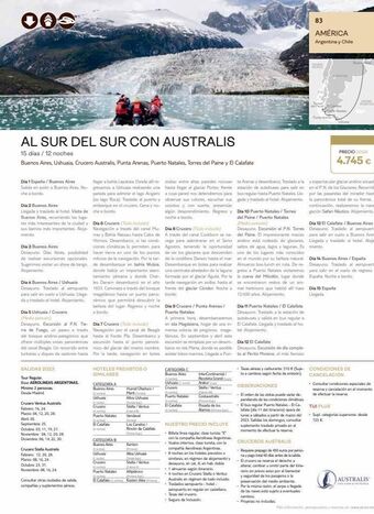 Tui Travel PLC 000 al sur del sur con australis 15 días / 12 noches buenos aires, ushuaia, crucero australis, punta arenas, puerto natale oferta