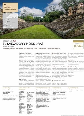 Tui Travel PLC 34 américa el salvador y honduras had care rastis exclusivo tui el salvador y honduras 11 días / 9 noches san salvador oferta