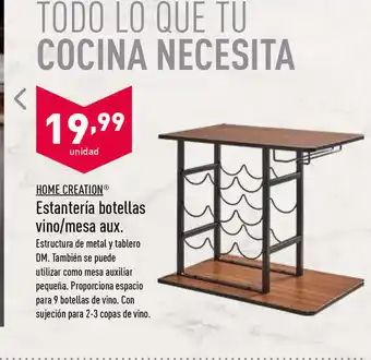 ALDI Home Creation Estantería Botellas Vino Mesa Aux. oferta