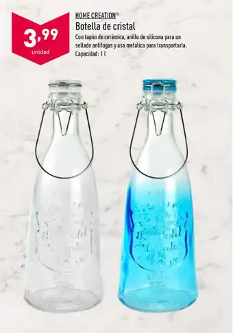 ALDI Home Creation Botella De Cristal 1L oferta