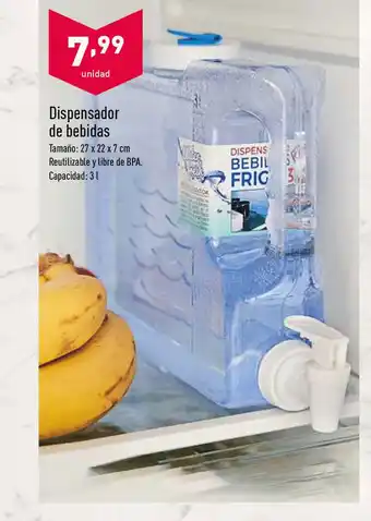 ALDI Dispensador de bebidas 27 x 22 x 7cm 3L oferta