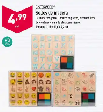 ALDI Sisterwood Sellos De Madera 12,5 x 10,4 x 4,2 cm oferta