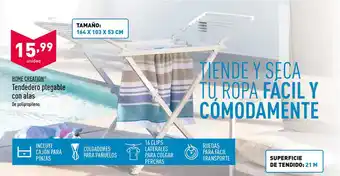ALDI Home Creation Tendedero Plegable Con Alas 164 x 103 x 53 cm oferta