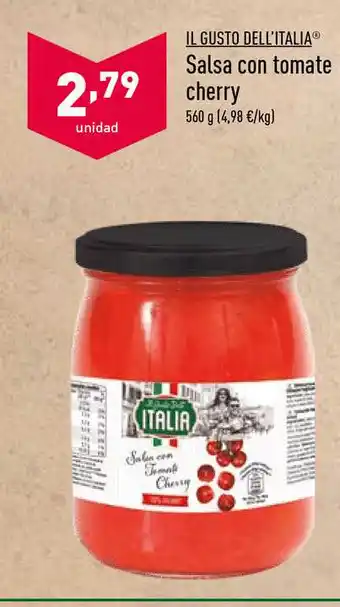 ALDI Il Gusto Dell'italia Salsa Con Tomate Cherry 560g oferta