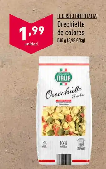 ALDI Il Gusto Dell'italia Orechiette De Colores 500g oferta