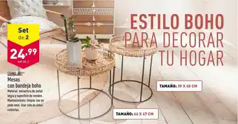 ALDI Living Art Mesas Con Bandeja Boho Set de 2 oferta