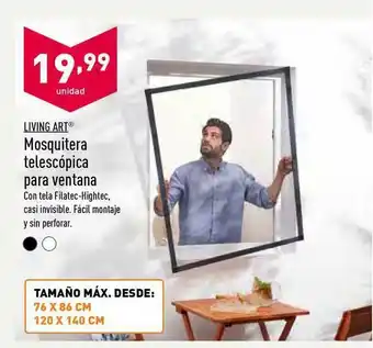 ALDI Living Art Mosquitera Telescópica Para Ventana 76 x 86 cm, 120 x 140 cm oferta