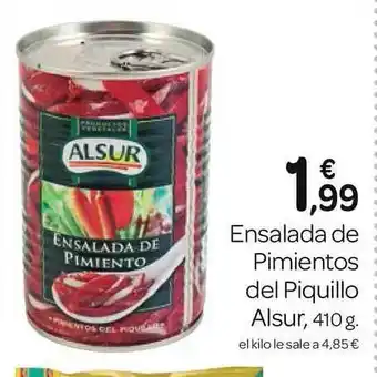 Supermercados El Jamón Alsur, Ensalada De Pimientos Del Piquillo 410g oferta