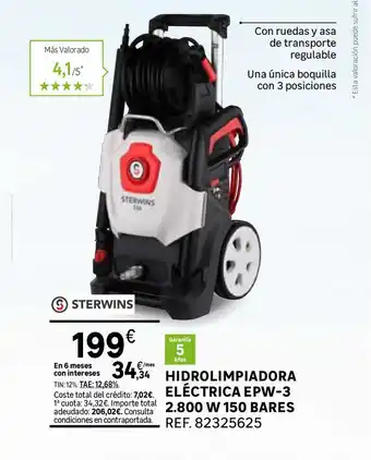 Leroy Merlin Sterwins Hidrolimpiadora Eléctrica EPW-3 2.800 W 150 Bares oferta