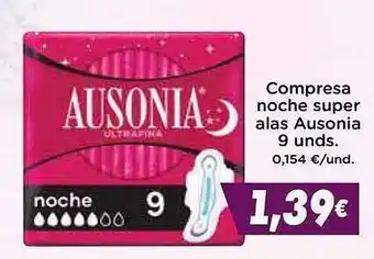 Supermercados Piedra Compresa noche super alas ausonia 9 oferta