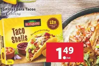 Lidl El Tequito Tortillas Para Tacos 150g oferta