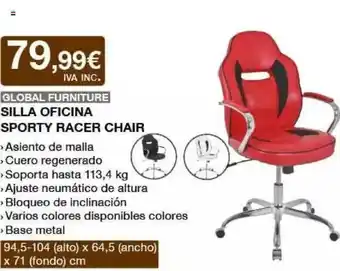 Costco Global Furniture Silla Oficina Sporty Racer Chair oferta