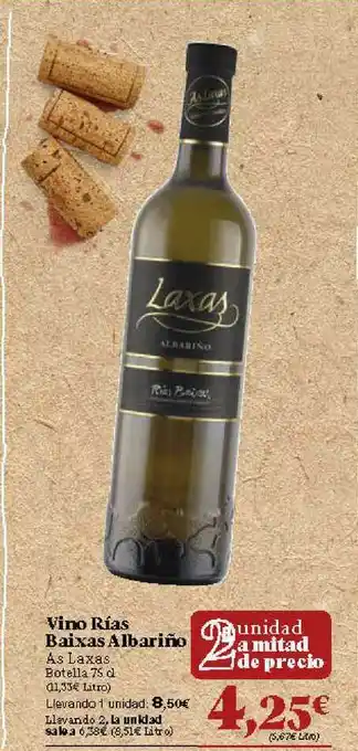 Gadis Vino Rías Baixas Albarino As Laxas 75cl oferta
