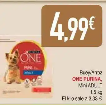 Masymas One Purina Buey Arroz Mini Adult 1,5kg oferta