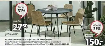 JYSK Mesa De Jardin Rangstrup + Sillon Pandumbro Jutlandia oferta