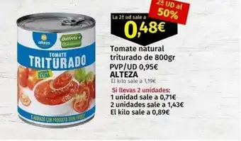 Maskom Supermercados Tomate natural triturado de 800 gr alteza oferta