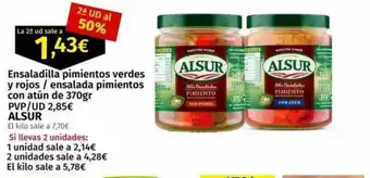 Maskom Supermercados Ensaladilla pimientos verdes y rojos-ensalada pimientos con atún de 370 gr alsur oferta