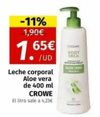 Maskom Supermercados Leche corporal aloe vera crowe oferta