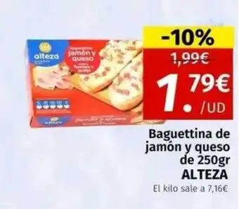 Maskom Supermercados Baguettina de jamón y queso de 250 gr alteza oferta